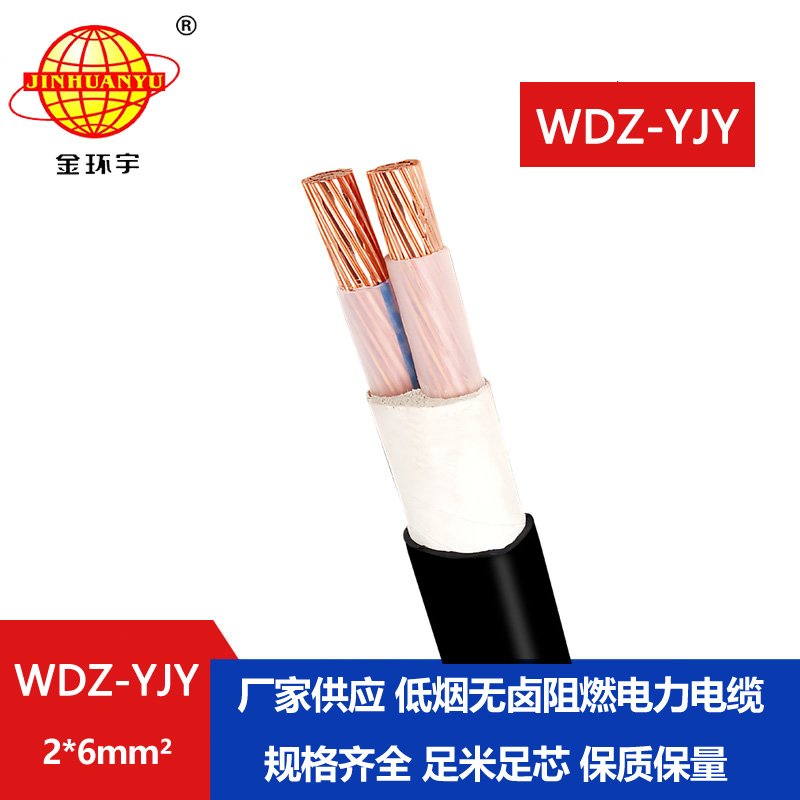 金環(huán)宇電線(xiàn)電纜 WDZ-YJY 2X6平方 深圳銅芯交聯(lián)低煙